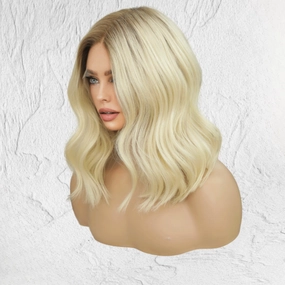 Root Stretch Blonde Human Hair Lace Front Wig