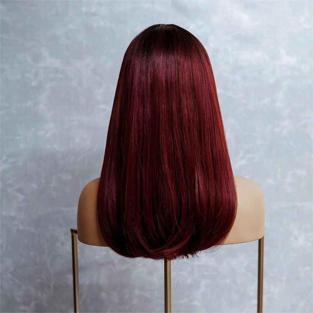 ROS Red Ombre Fringe Wig