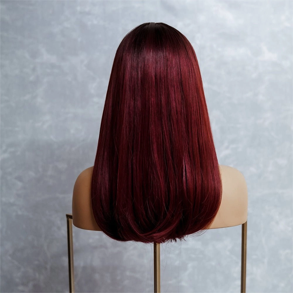 ROS Red Ombre Fringe Wig