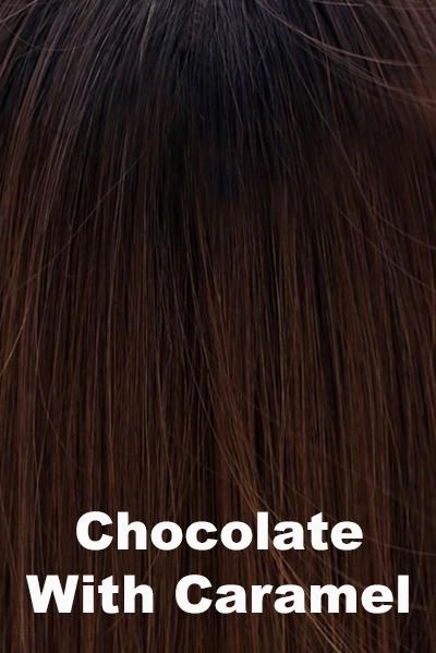 Sale - Belle Tress Toppers - Lace Front Mono Topper 6" (#7009) - Color: Chocolate with Caramel