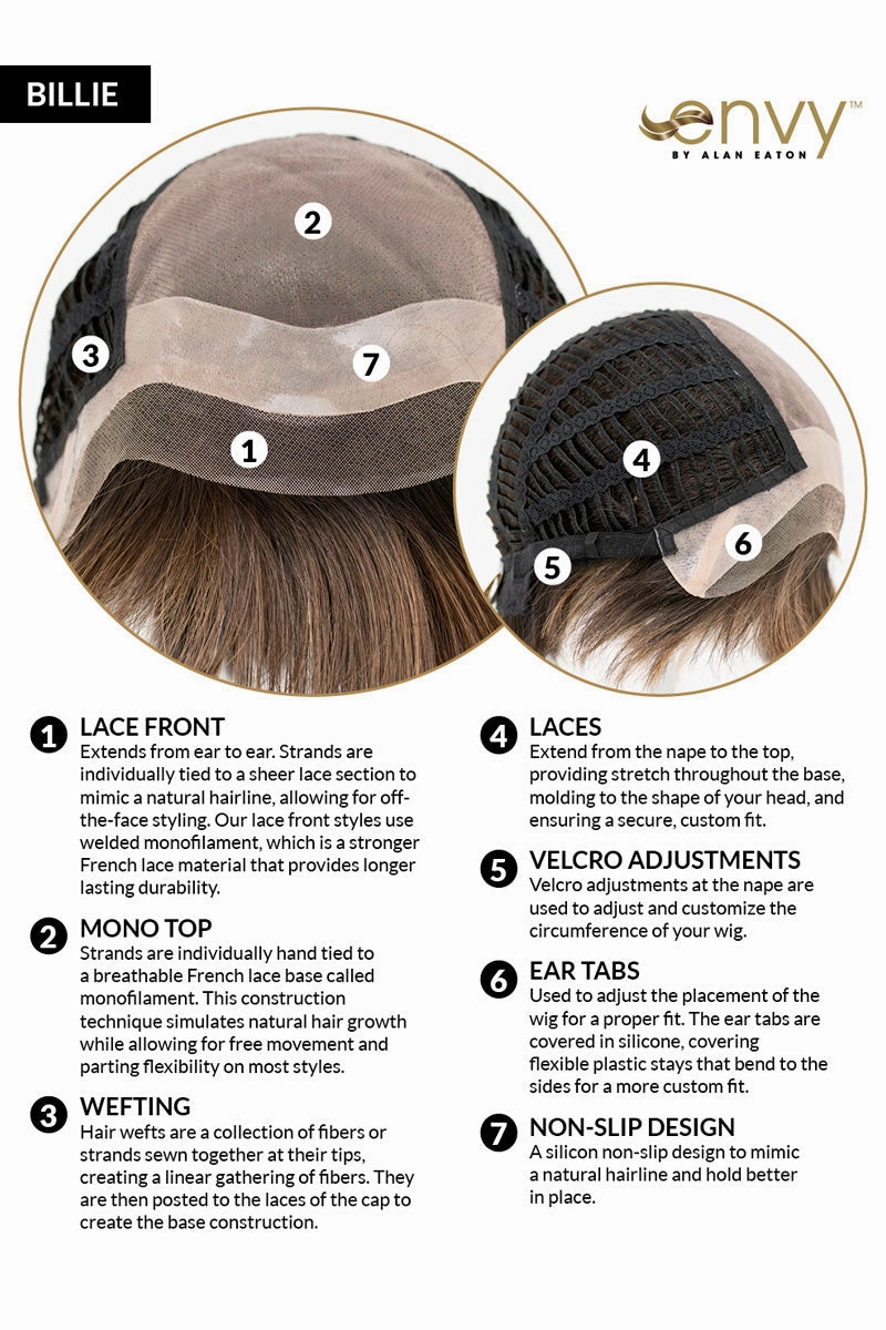 Sale - Envy Wigs - Billie - Human Hair Blend - Color: Cinnamon Raisin