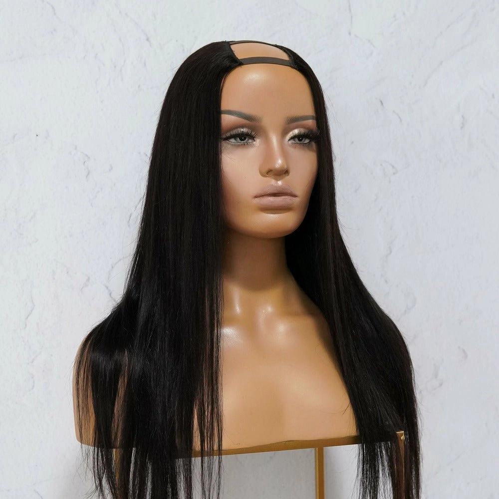 SARAH Black Human Hair U Part Wig