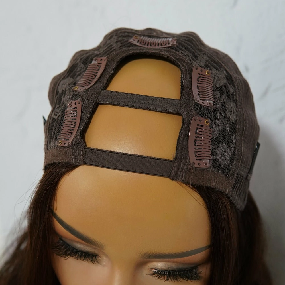 SARAH Black Human Hair U Part Wig