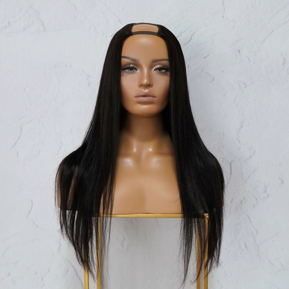 SARAH Black Human Hair U Part Wig