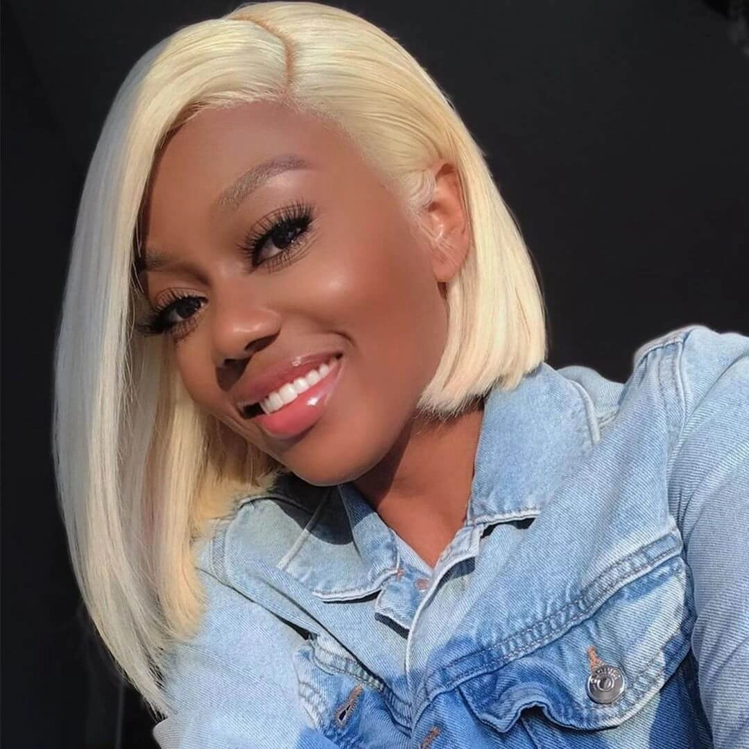 Short Straight Hair 613 Bob Wig 13x4 HD Lace Front Wig For Black Women 100% Real Human Hair Wig-Geeta Hair