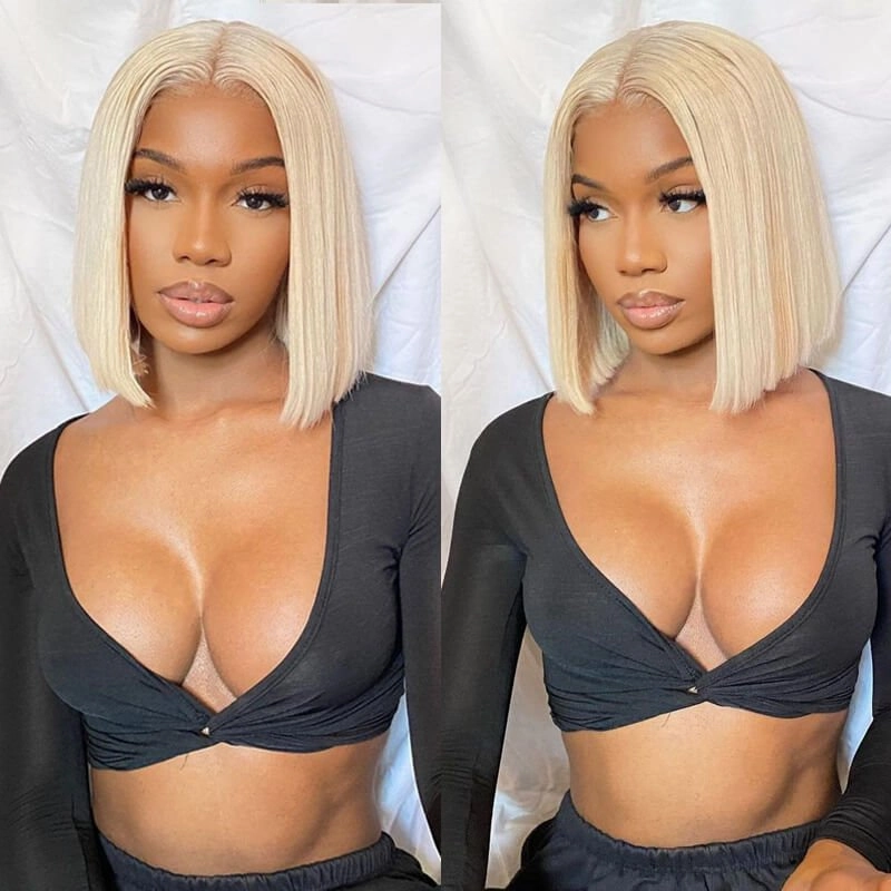 Short Straight Hair 613 Bob Wig 13x4 HD Lace Front Wig For Black Women 100% Real Human Hair Wig-Geeta Hair