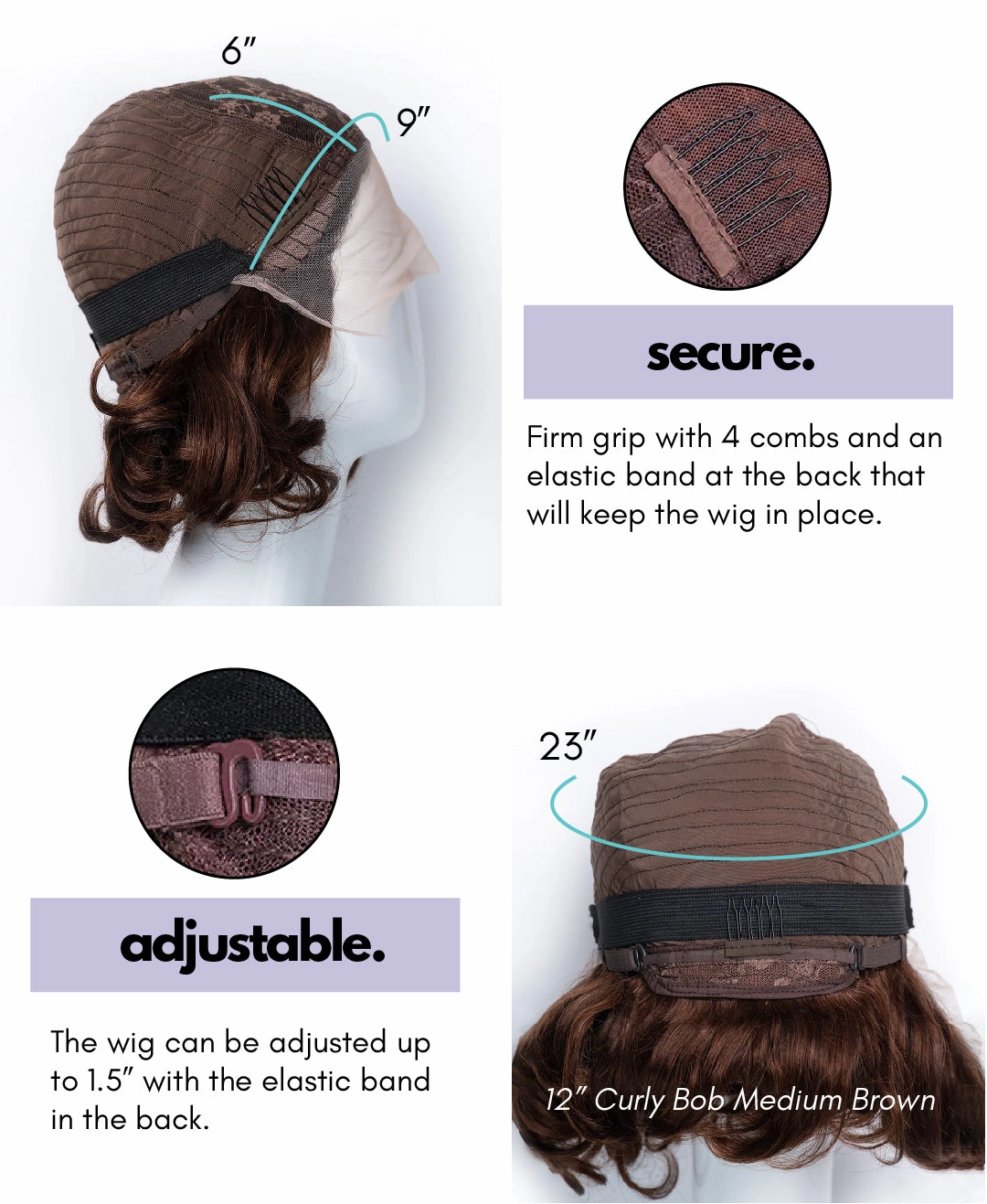 Short Wedge Human Wig - 6 Natural Black.