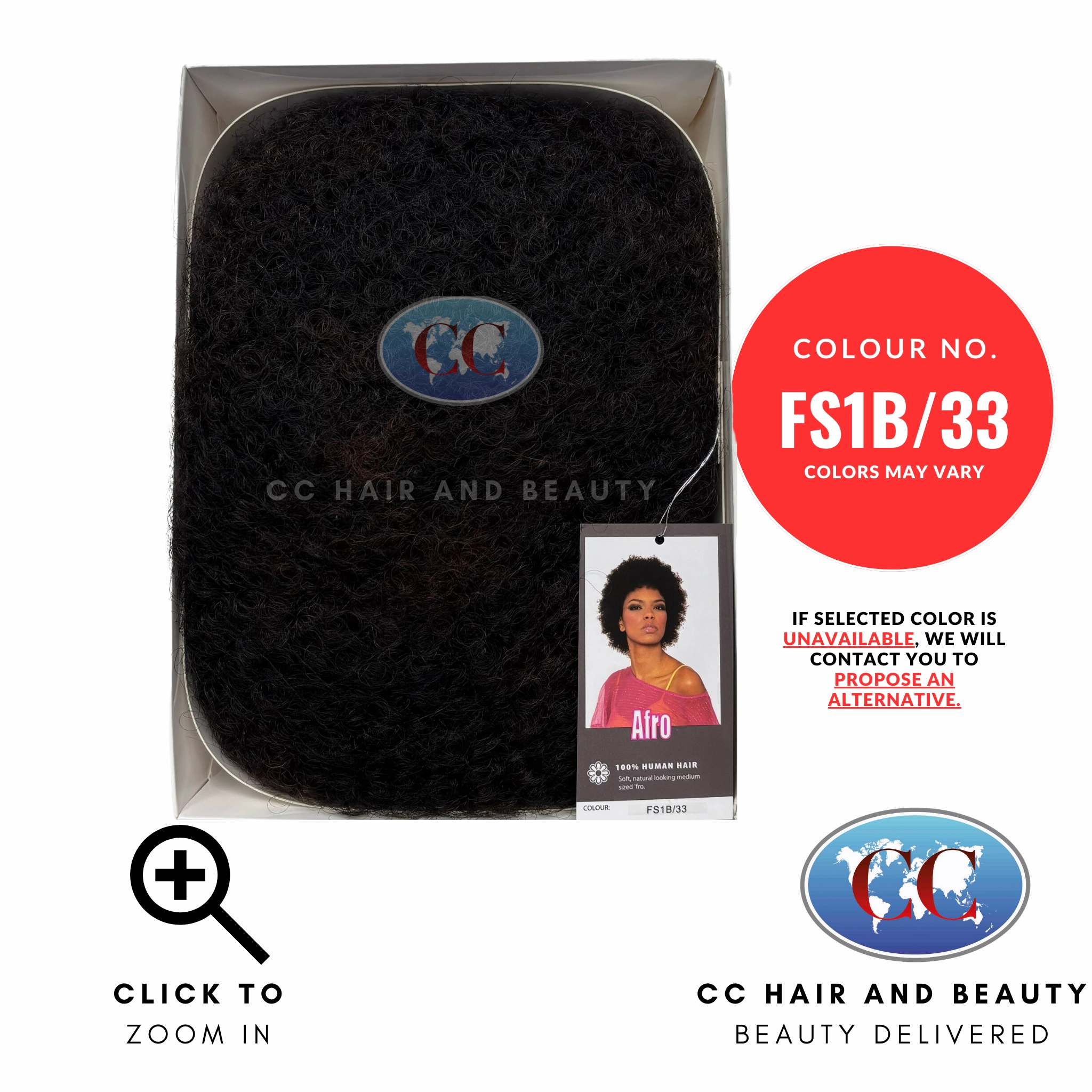Sleek Human Hair Wig - Afro Wig