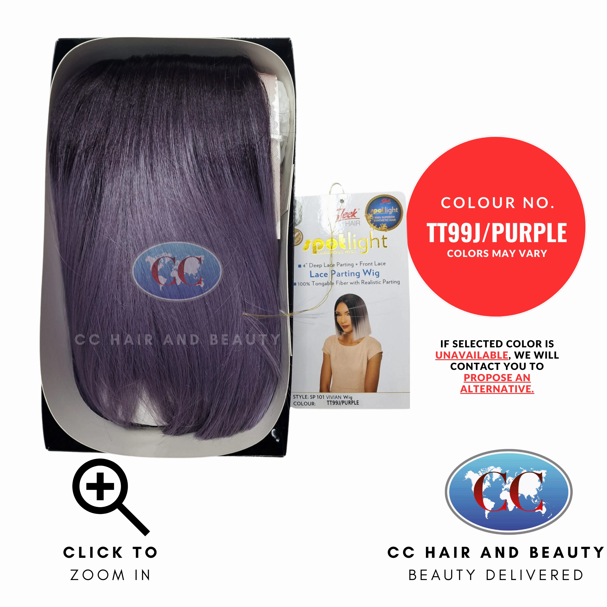 Sleek Synthetic Hair Spotlight Luxurious Wig - Vivian