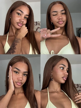 SOPHIE Brown Human Hair Lace Front Wig