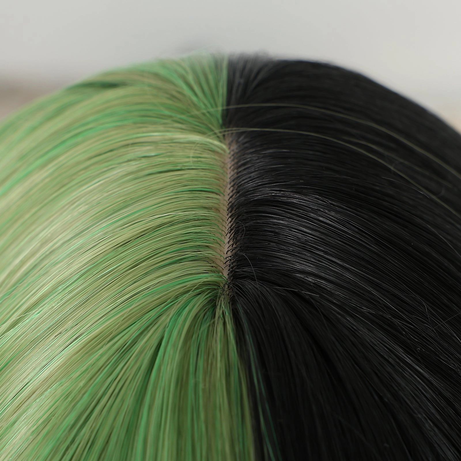 Split-Dye Black & Green with Full Fringe Wig - MARKETPLACE