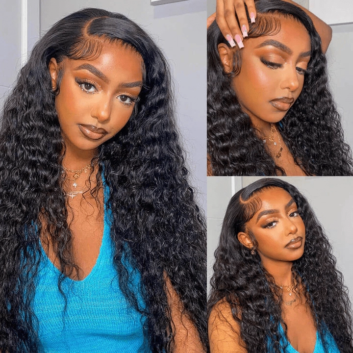 Spring Sale Glueless Full Deep Wave 13x4 HD Lace Front Wig Transparent Lace Human Hair Wigs Plucked Hairline 250% Density-Geeta Hair