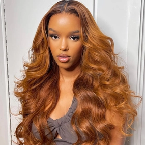 Spring Sale Ombre Brown Body Wave Human Hair HD Lace Front Wigs/Glueless 4x4 Closure Wigs Pre Plucked Hairline With Baby Hair-Geeta Hair
