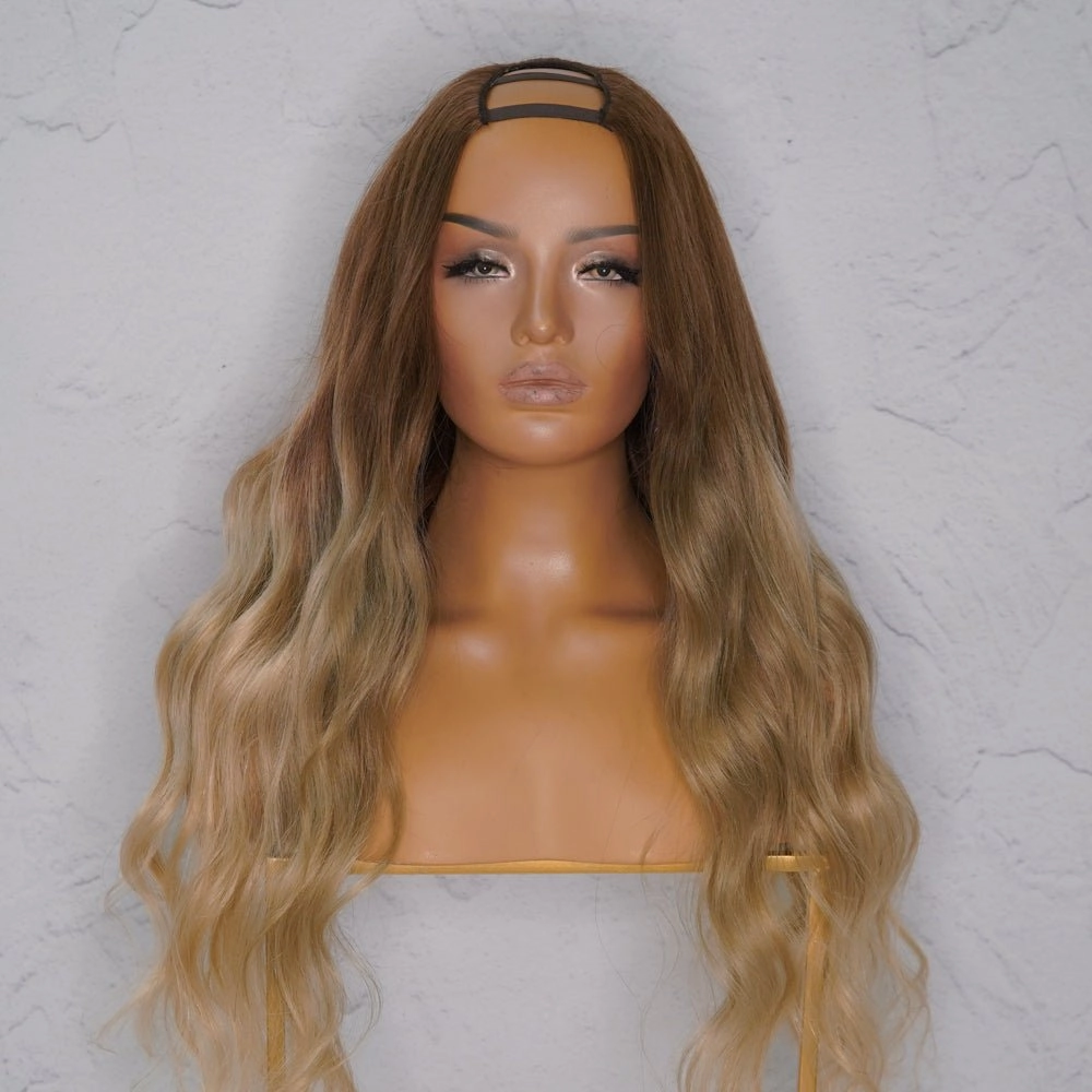 ST TROPEZ Ombre Blonde Human Hair U Part Wig
