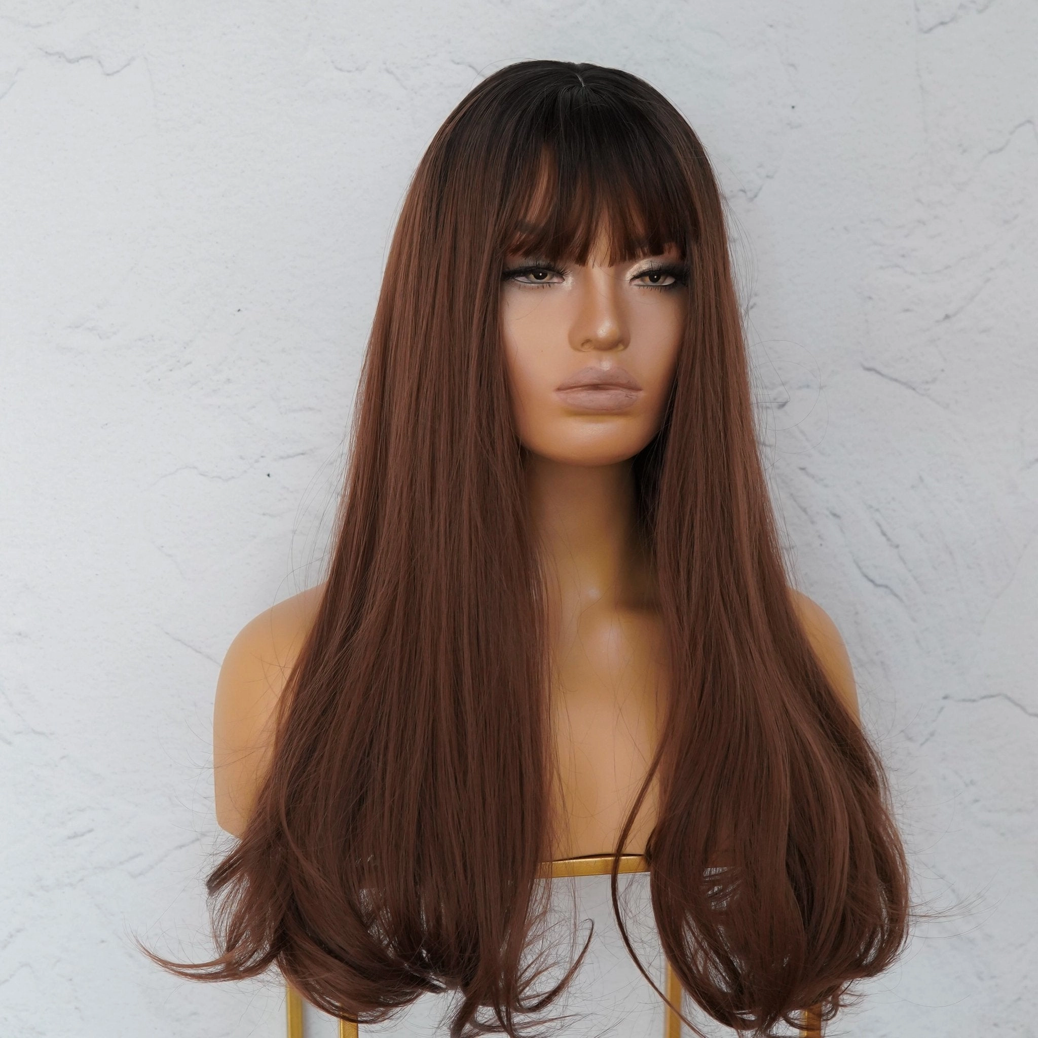 STACEY Brown Ombre Fringe Wig