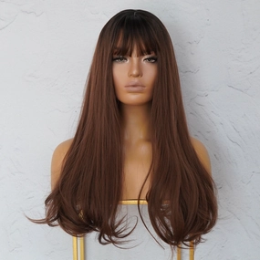 STACEY Brown Ombre Fringe Wig
