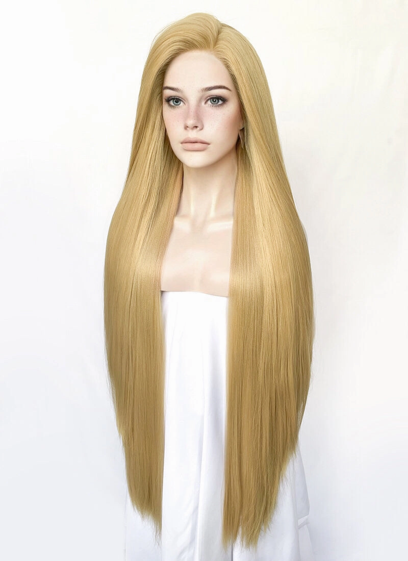 Straight Yaki Blonde Lace Front Synthetic Wig LF701S