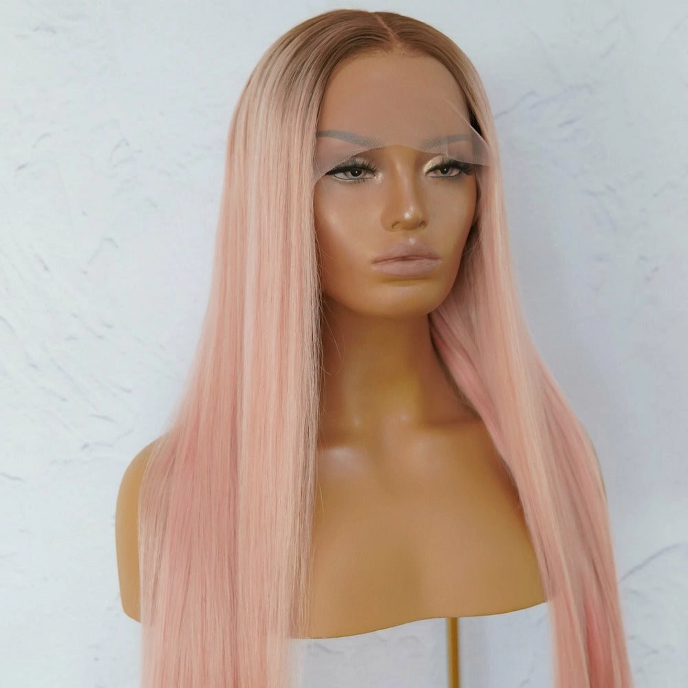 SUGAR Pink Human Hair Lace Front Wig