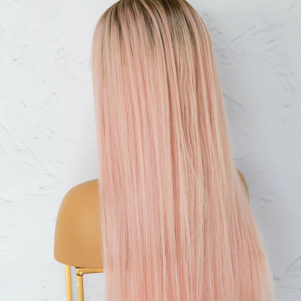 SUGAR Pink Human Hair Lace Front Wig