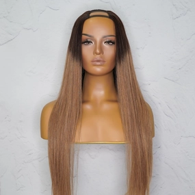 SUZY Ombre Brown Human Hair U Part Wig