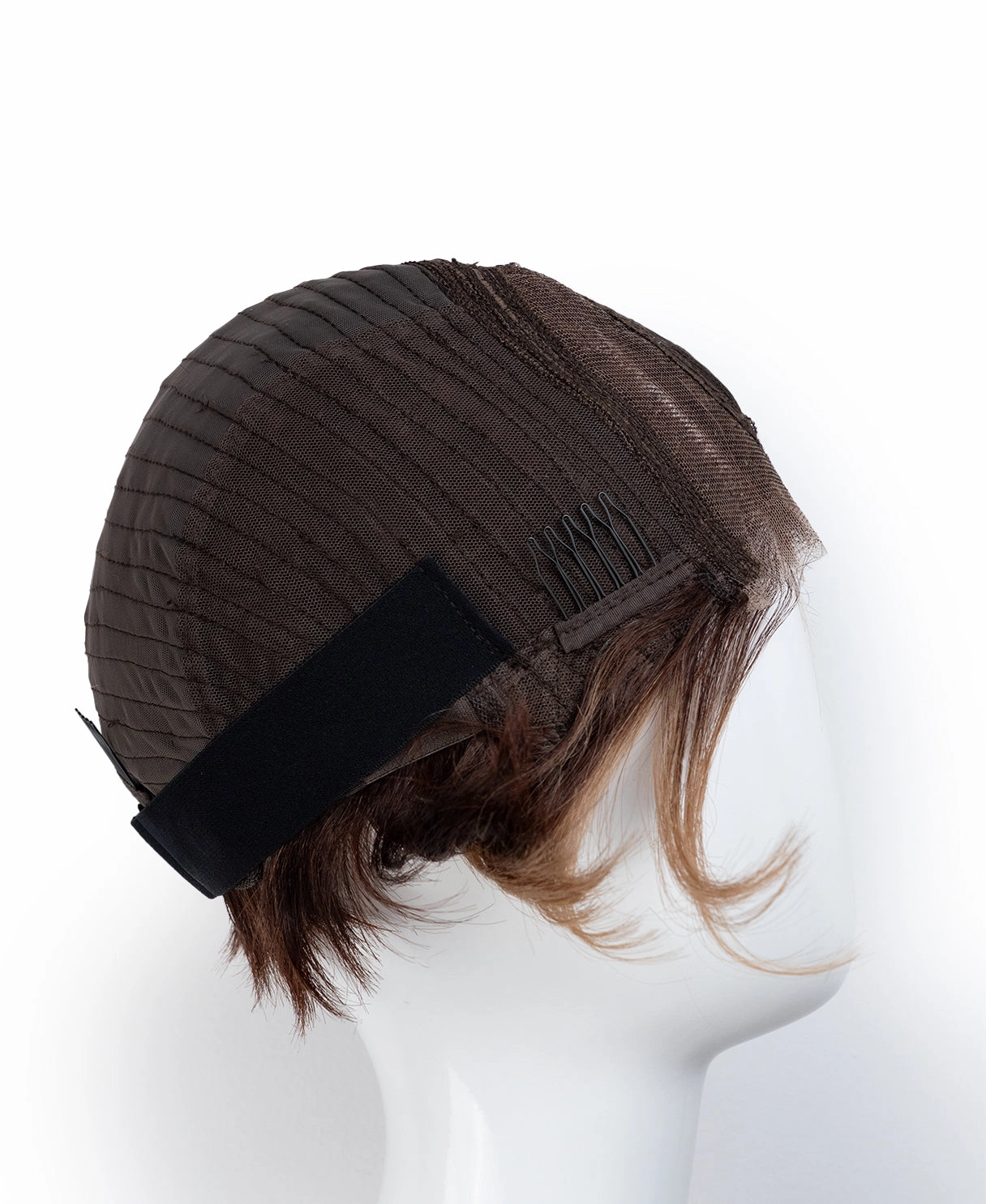 t-part wedge bob human wig - 6" rooted dirty blonde.