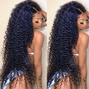 Tax Return Sale Black Curly Hair 13x4 HD Lace Front Wig 100% Virgin Human Hair Wigs Pre Plucked Hairline-Geeta Hair