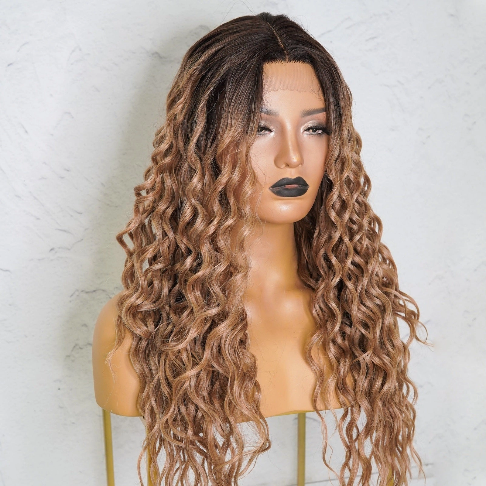 TEGAN Caramel Curly Lace Front Wig