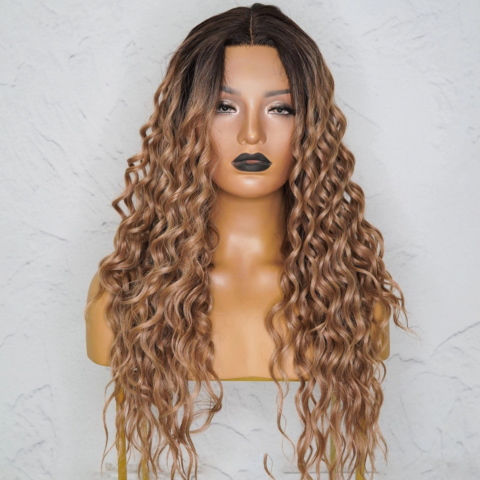 TEGAN Caramel Curly Lace Front Wig