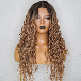 TEGAN Caramel Curly Lace Front Wig