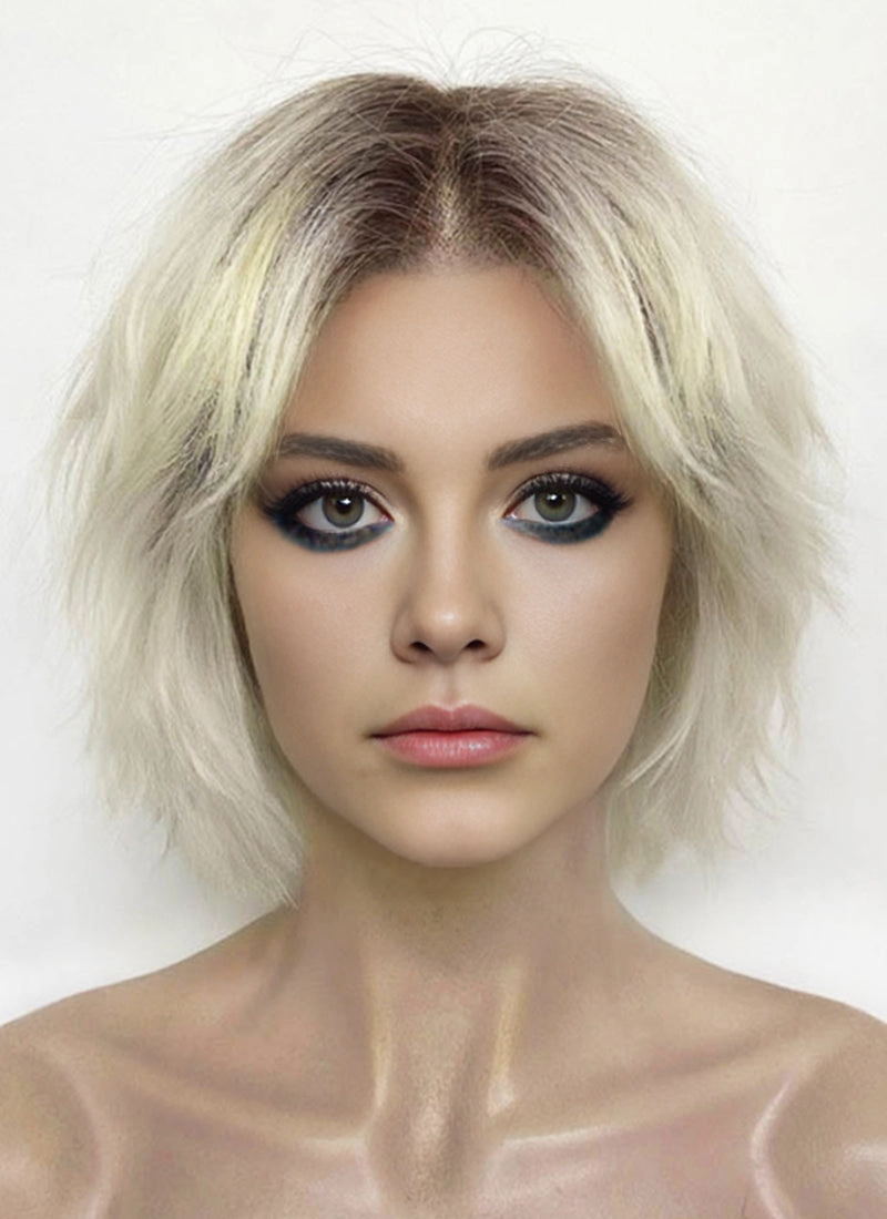 The New Avengers Thunderbolts Yelena Belova Black Widow Blonde With Dark Roots Wavy Lace Front Synthetic Wig LF8046