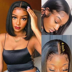 Tiktoker Same Wig Flash Sale: 4x4 Wear And Go & Glueless Straight Human Hair Bob Wig, 48hrs Only