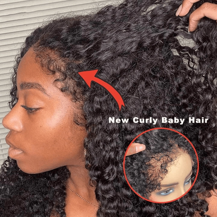 Type 4C Kinky Hairline Spanish Curly 13x4 Undetectable Lace Human Hair Wigs With Baby Hair Realistic Hairline-Geeta Hair