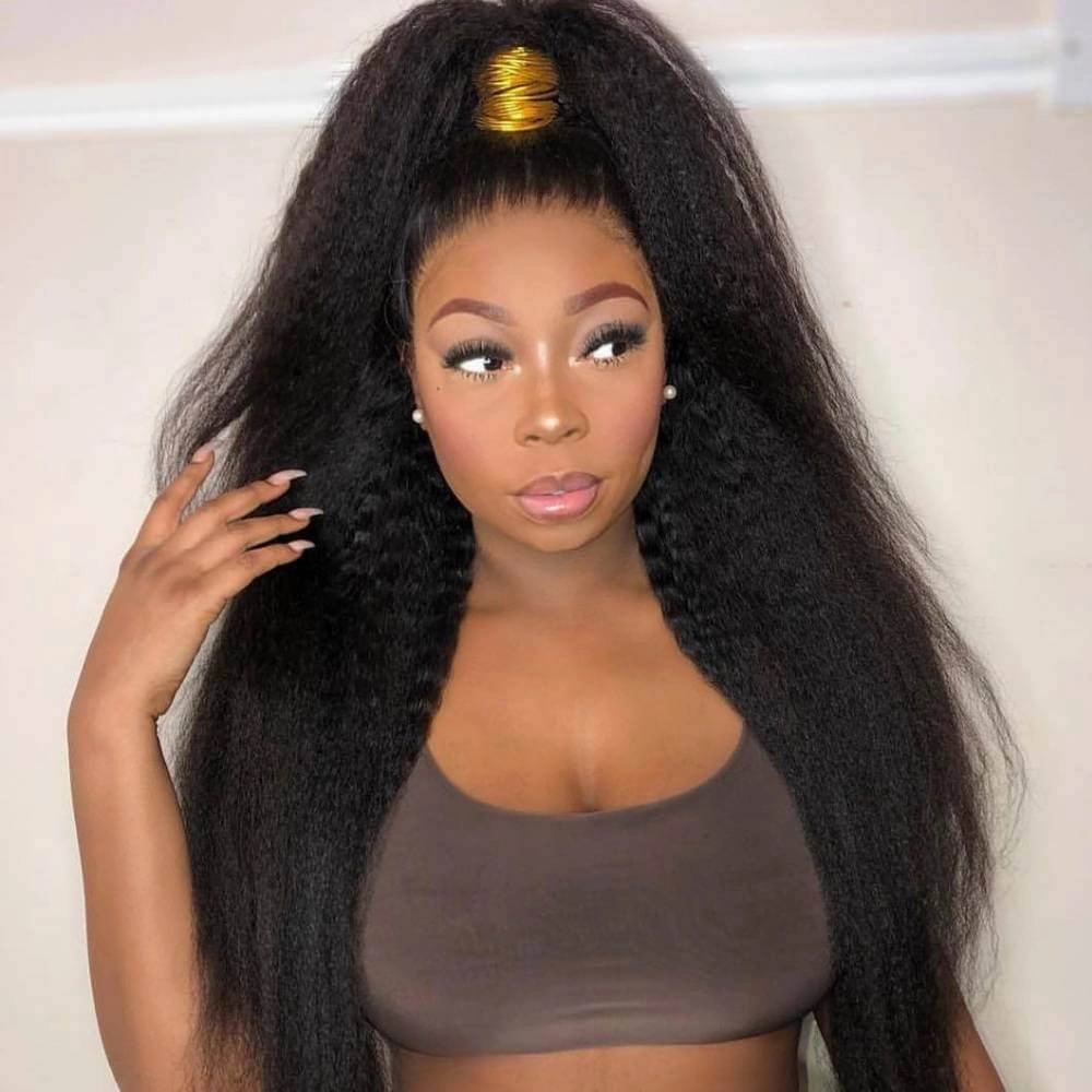 Valentine's Day Flash Sale:13x6 HD Lace Kinky Straight Human Hair Wig, 48hrs Only