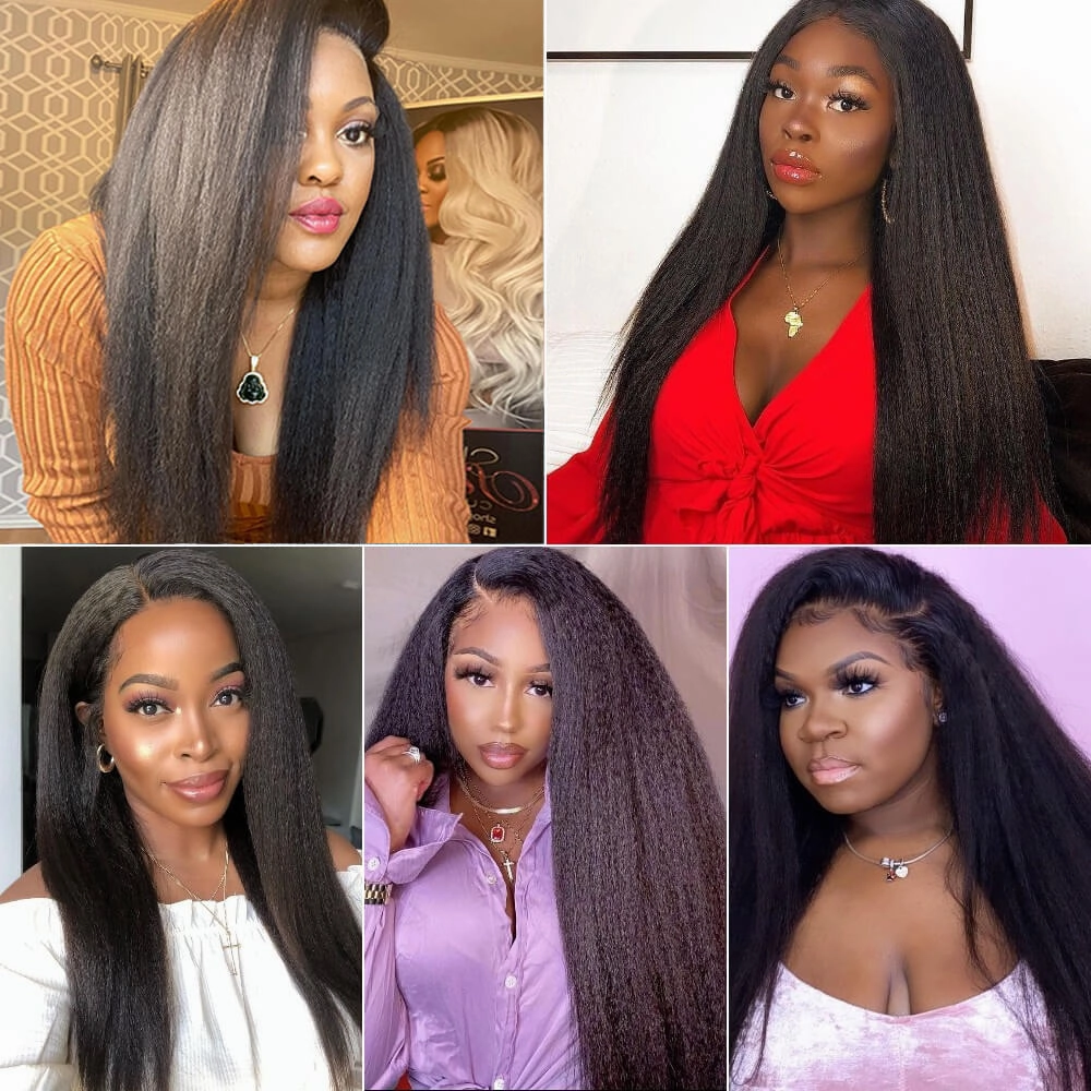 Valentine's Day Flash Sale:13x6 HD Lace Kinky Straight Human Hair Wig, 48hrs Only