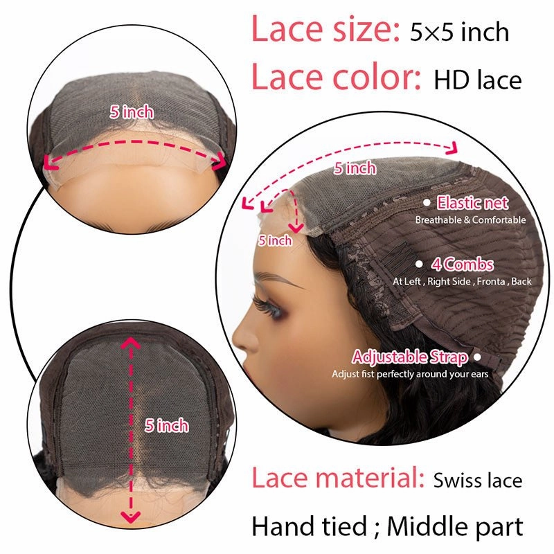 Valentine's Day Flash Sale: 5x5 Wear And Go & Glueless Body Wave Human Hair Wig, 48hrs Only