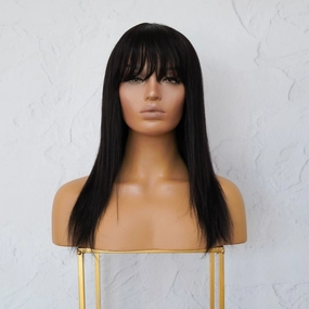 VICTORIA Black Human Hair Fringe Wig ** READY TO SHIP **
