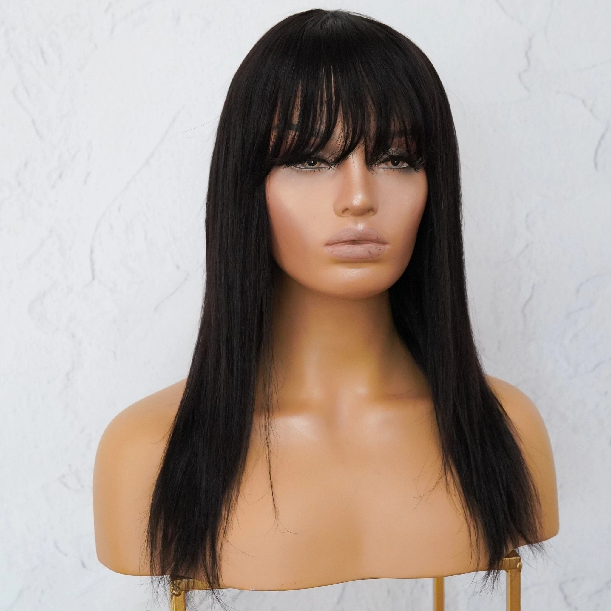 VICTORIA Black Human Hair Fringe Wig ** READY TO SHIP **