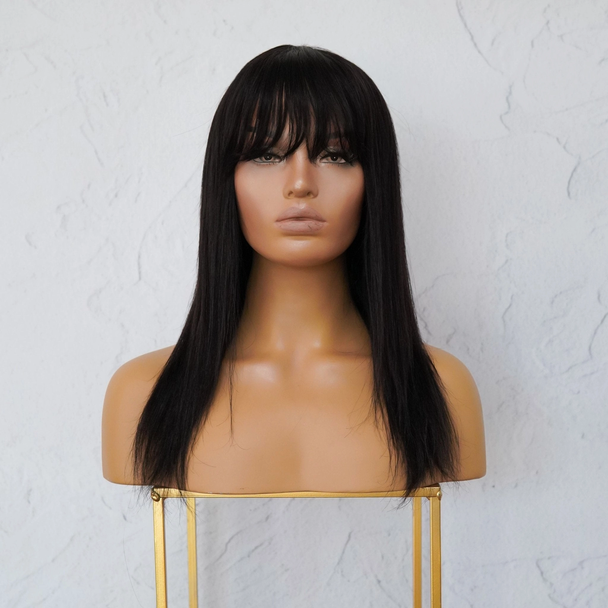 VICTORIA Black Human Hair Fringe Wig ** READY TO SHIP **