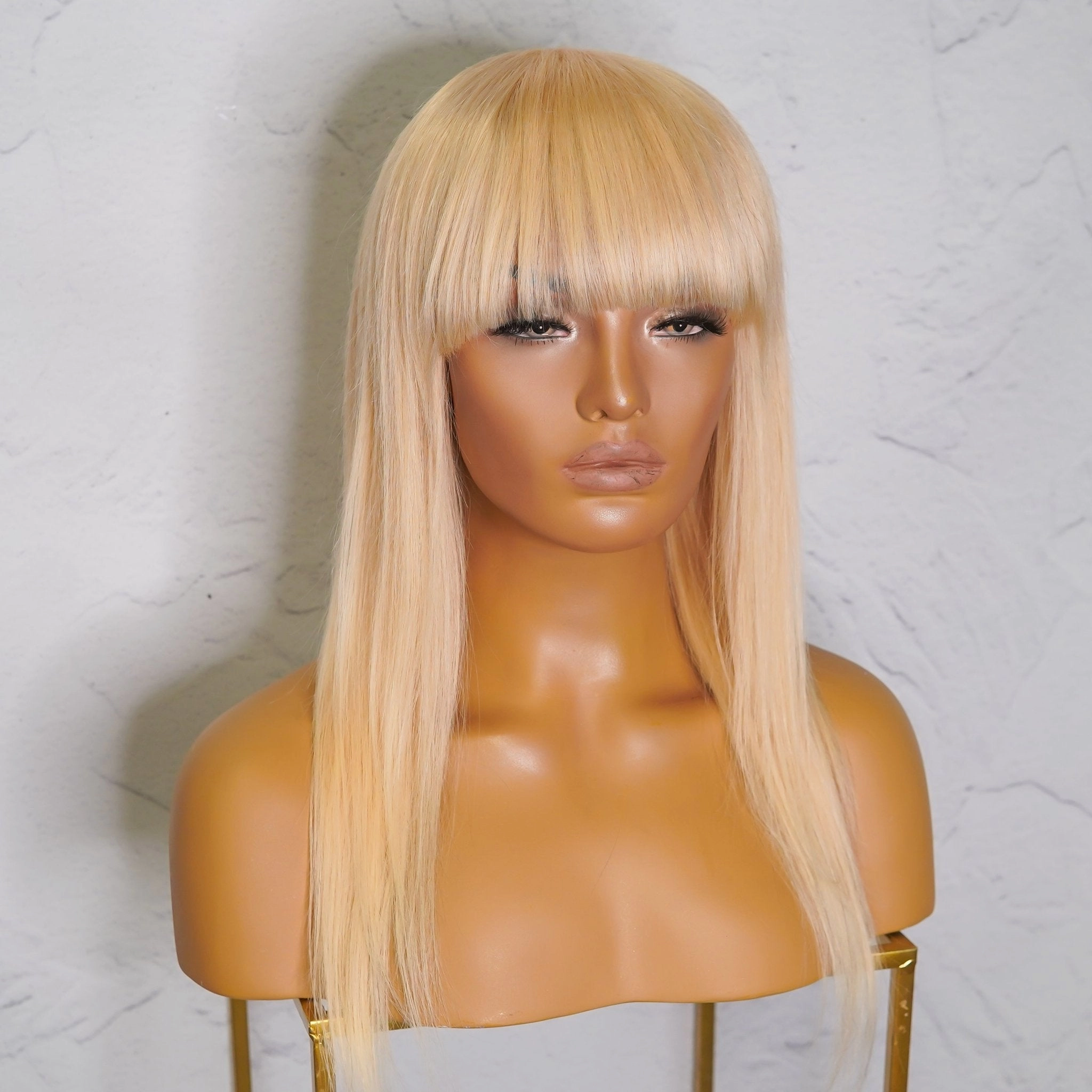 VICTORIA Blonde Human Hair Fringe Wig