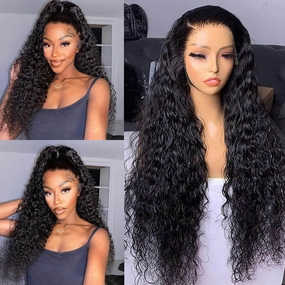 Water Wave 13x6 HD Lace Frontal Wig Natural Pre Plucked Headline 100% Virgin Human Hair Wigs -Geeta Hair