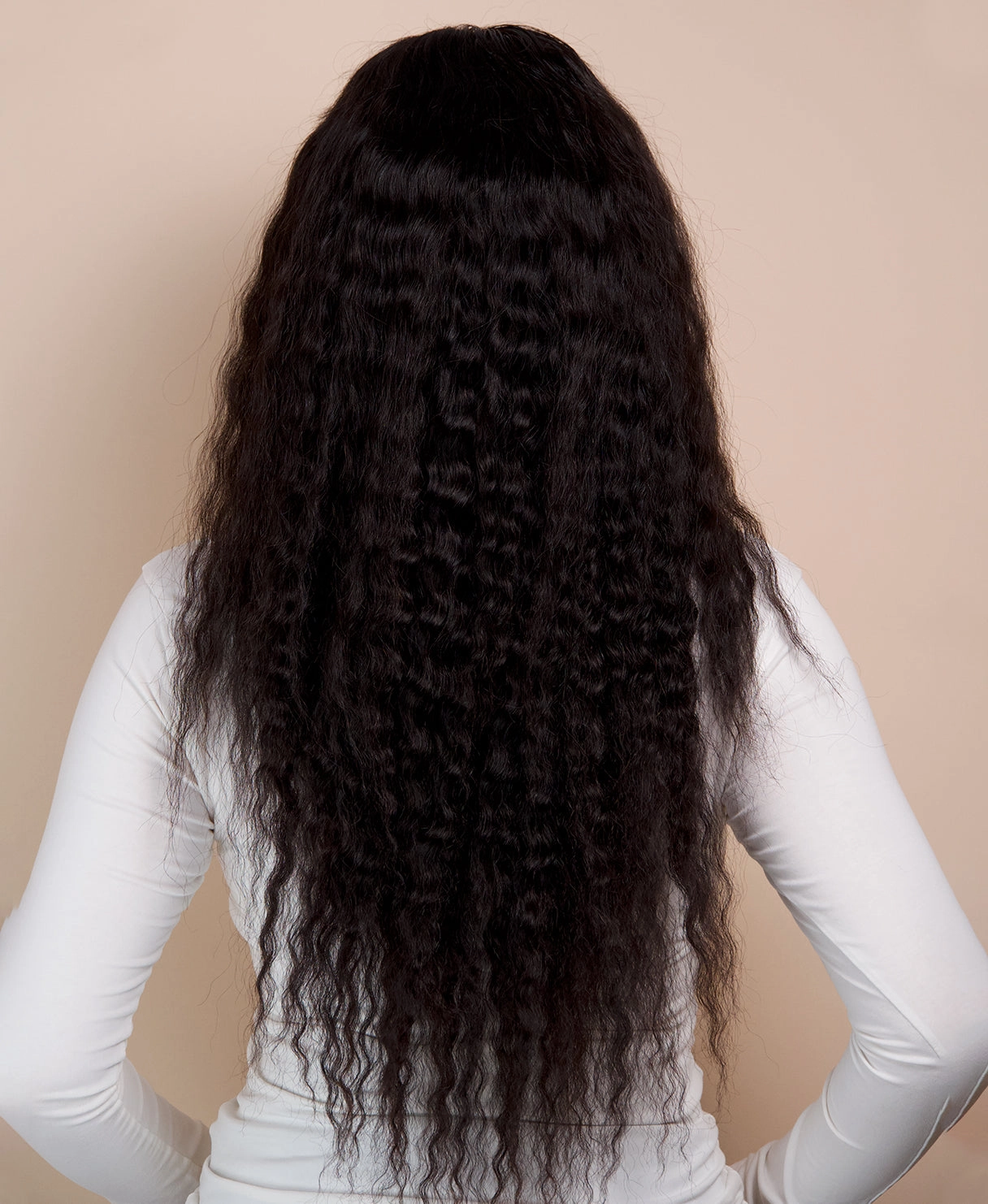 wavy human wig - 22 natural black.
