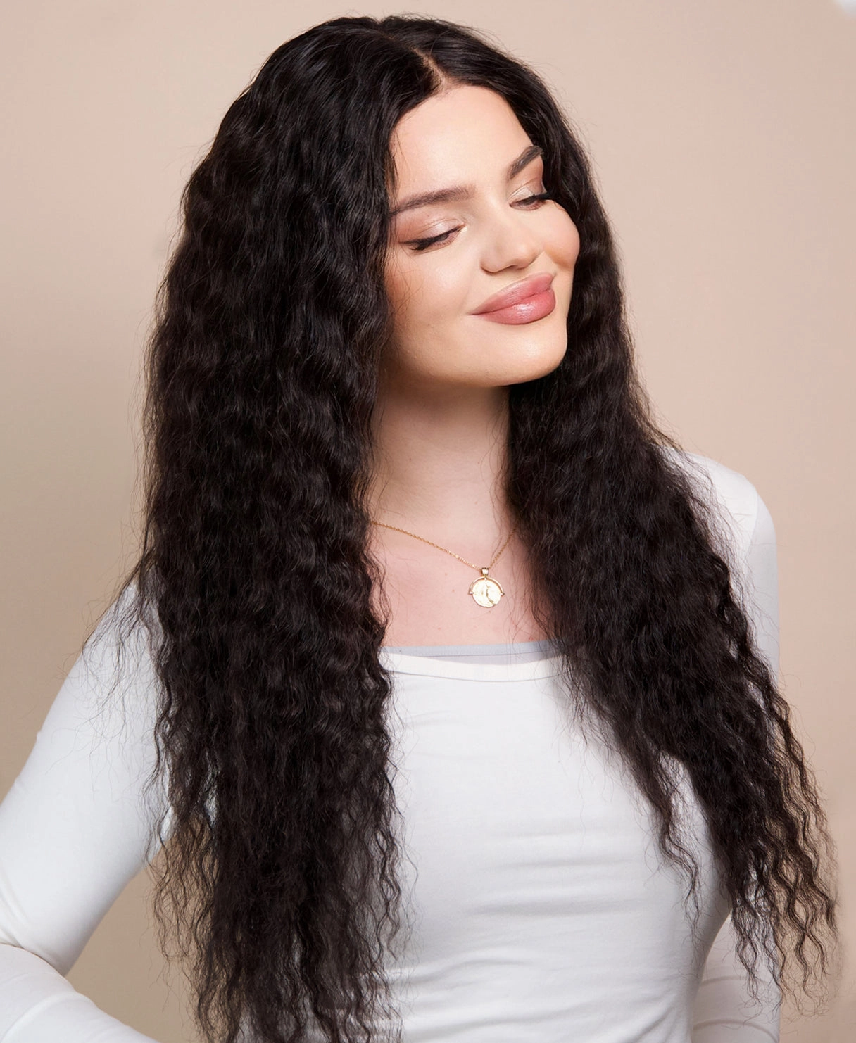 wavy human wig - 22 natural black.