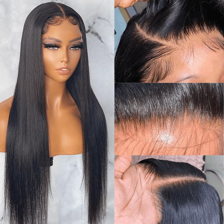 Wear&Go Straight Glueless 5x5 HD Lace Wig Easy to Wear Pre Cut Lace Human Hair Wigs 180% Density-Geeta Hair