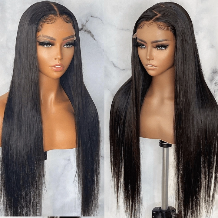 Wear&Go Straight Glueless 5x5 HD Lace Wig Easy to Wear Pre Cut Lace Human Hair Wigs 180% Density-Geeta Hair