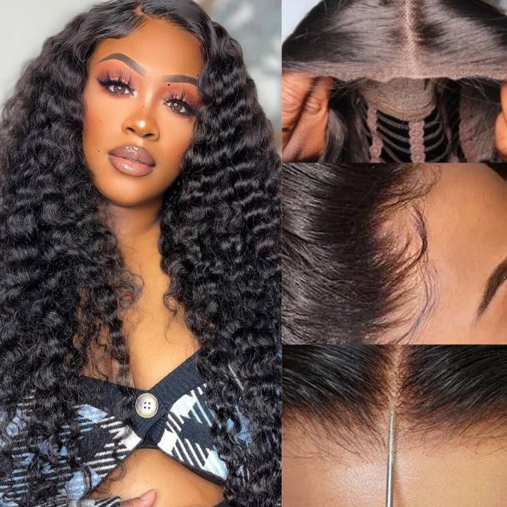 Wear Go Glueless Deep Wave Pre Cut HD Transaparent Lace Human Hair Wigs With Breathable Cap Air Wig-Geeta Hair
