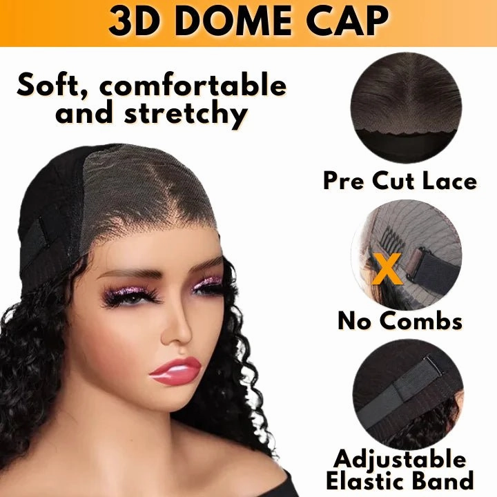 Wear Go Glueless Reddish Brown Kinky Curly Lace Front Wig 180% Density Breathable Wig-Geeta Hair