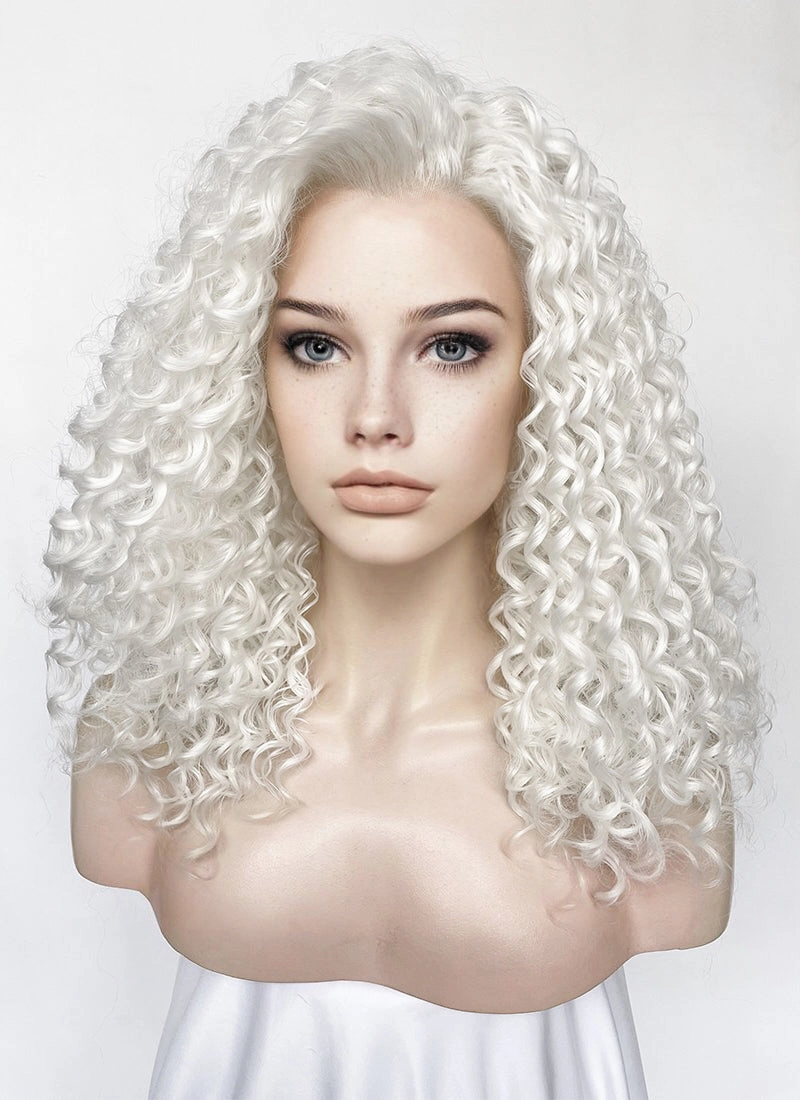 White Curly Lace Front Synthetic Wig LFK5555
