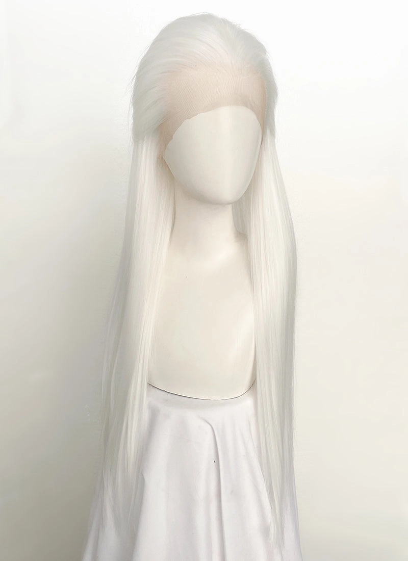 White Straight Lace Front Synthetic Men's Wig LF3270B