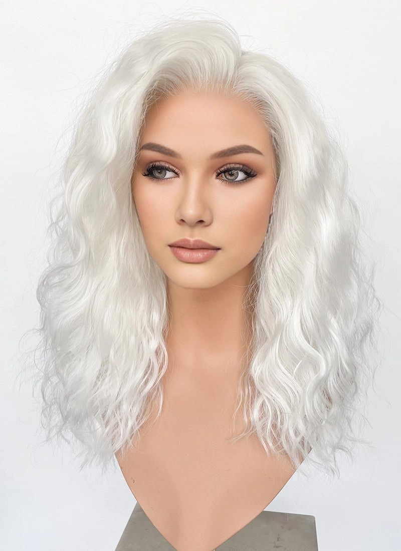 White Wavy Lace Front Synthetic Wig LF6081