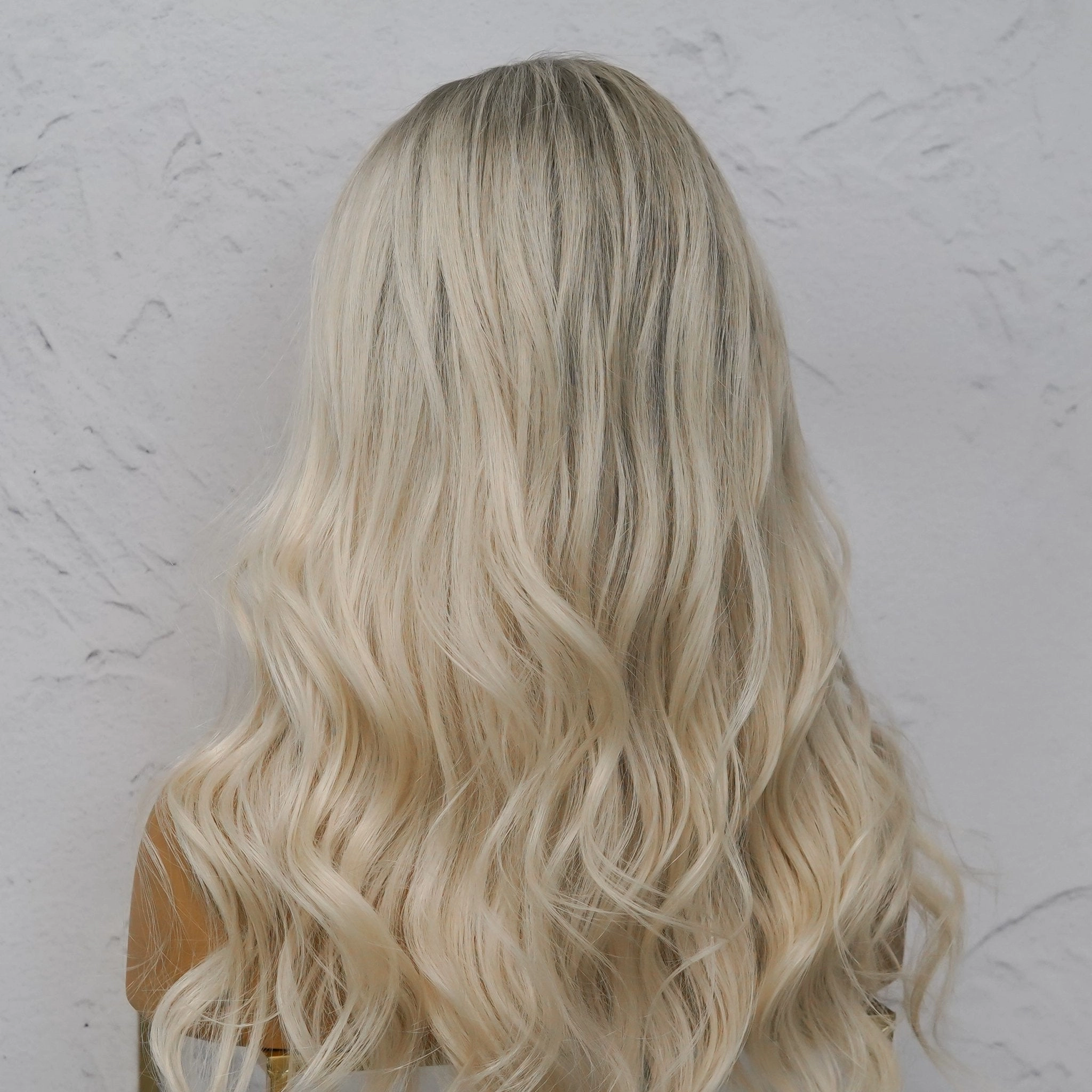 WINNY Grey Blonde Human Hair Full Lace Wig